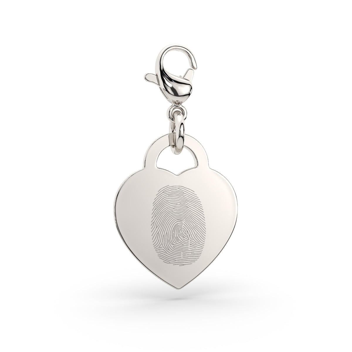 Lucy Heart Silver Fingerprint Charm [engraver]