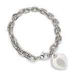 Lucy Heart Silver Fingerprint Link Bracelet [engraver]