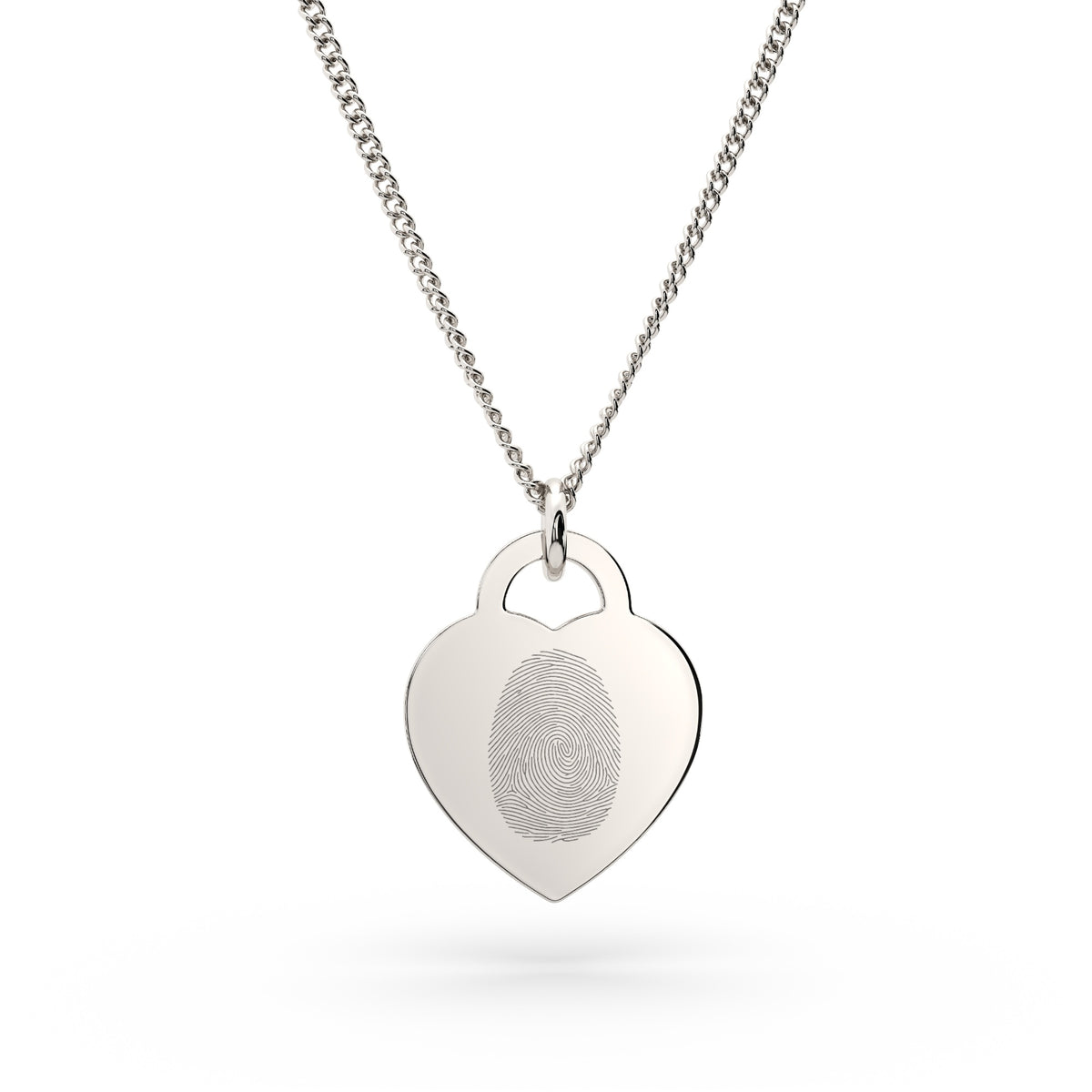 Lucy Heart Silver Fingerprint Necklace [engraver]