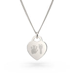Lucy Heart Silver Handprint / Footprint Necklace [engraver]