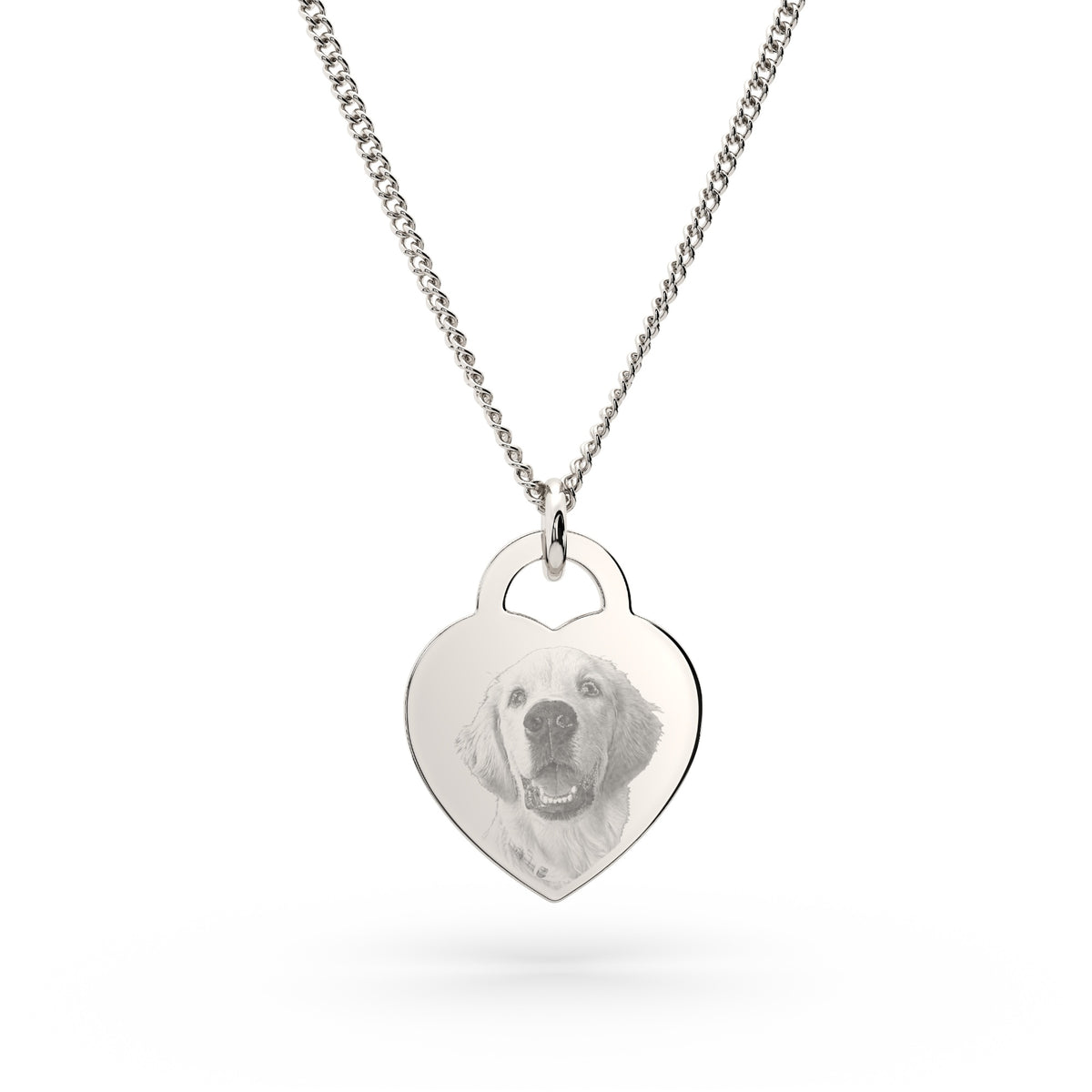 Lucy Heart Silver Photo Engraved Necklace [engraver]