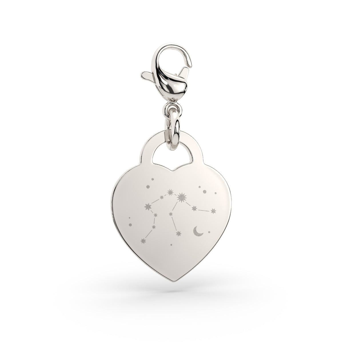 Lucy Heart Silver Zodiac Constellation Charm [engraver]