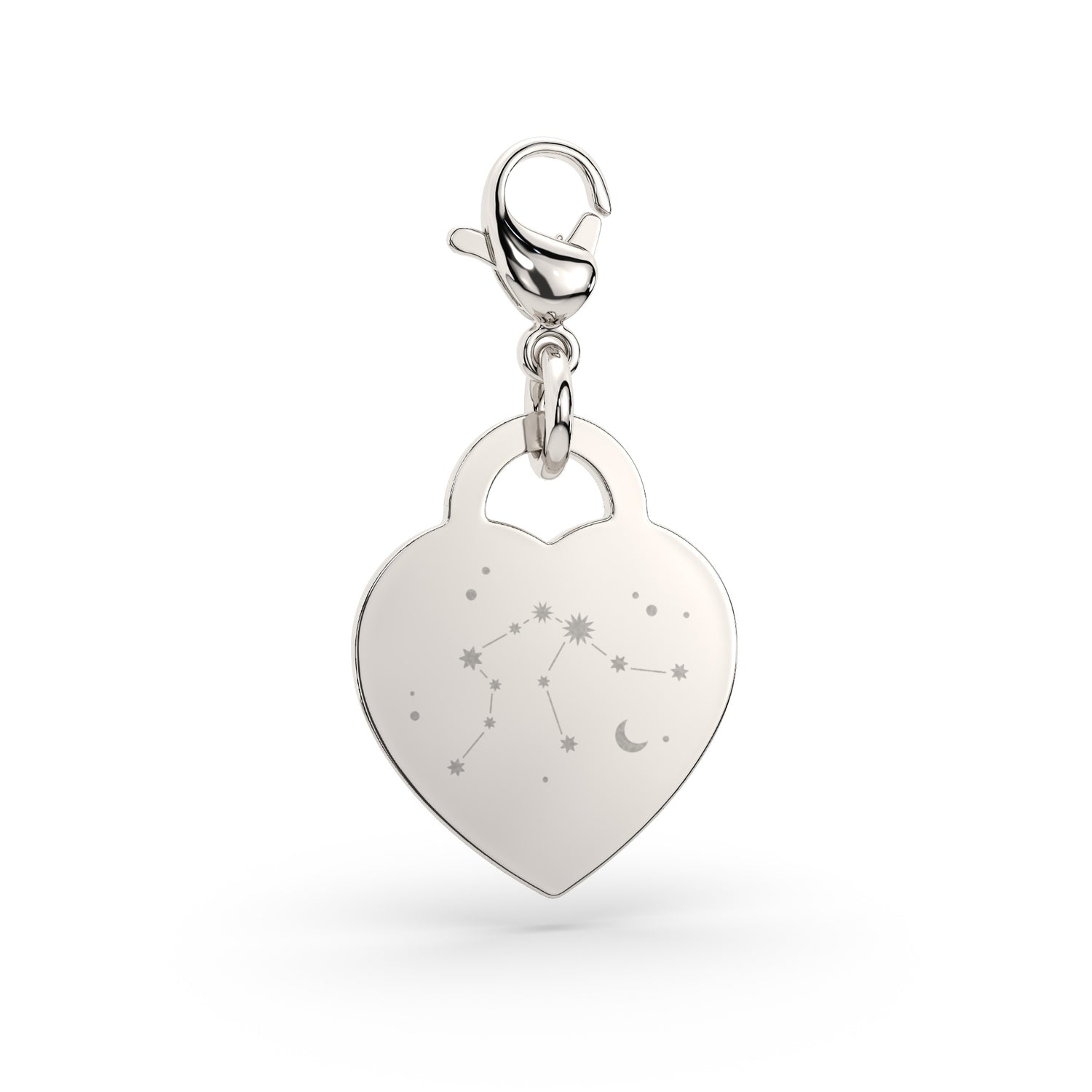 Lucy Heart Silver Zodiac Constellation Charm [engraver]