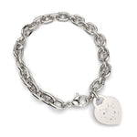 Lucy Heart Silver Zodiac Constellation Link Bracelet [engraver]