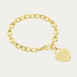 Lucy Heart Gold Actual Handwriting Link Bracelet