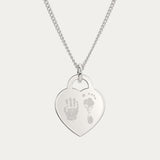 Lucy Heart Silver Handprint / Footprint Necklace
