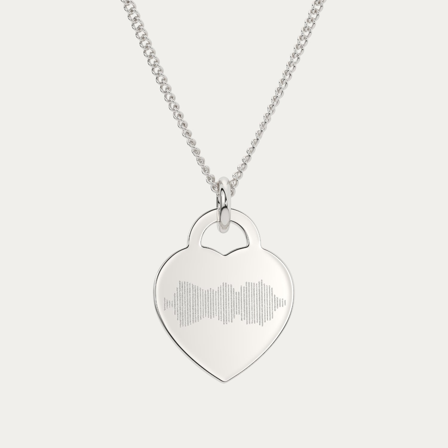 Lucy Heart Silver Soundwave Necklace