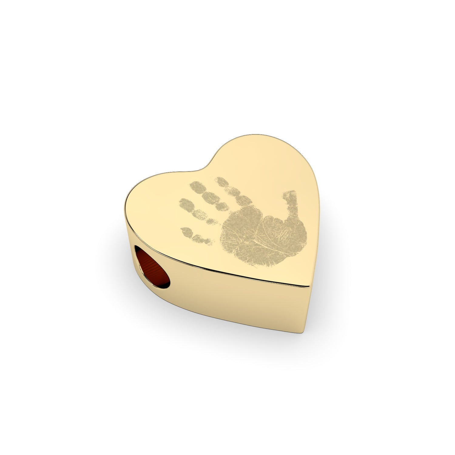 Melissa Handprint / Footprint Gold Heart Pandora Charm [engraver]