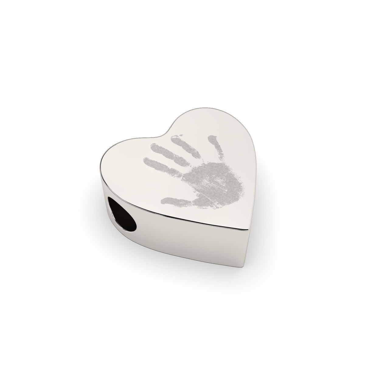 Melissa Handprint / Footprint Silver Heart Pandora Charm [engraver]