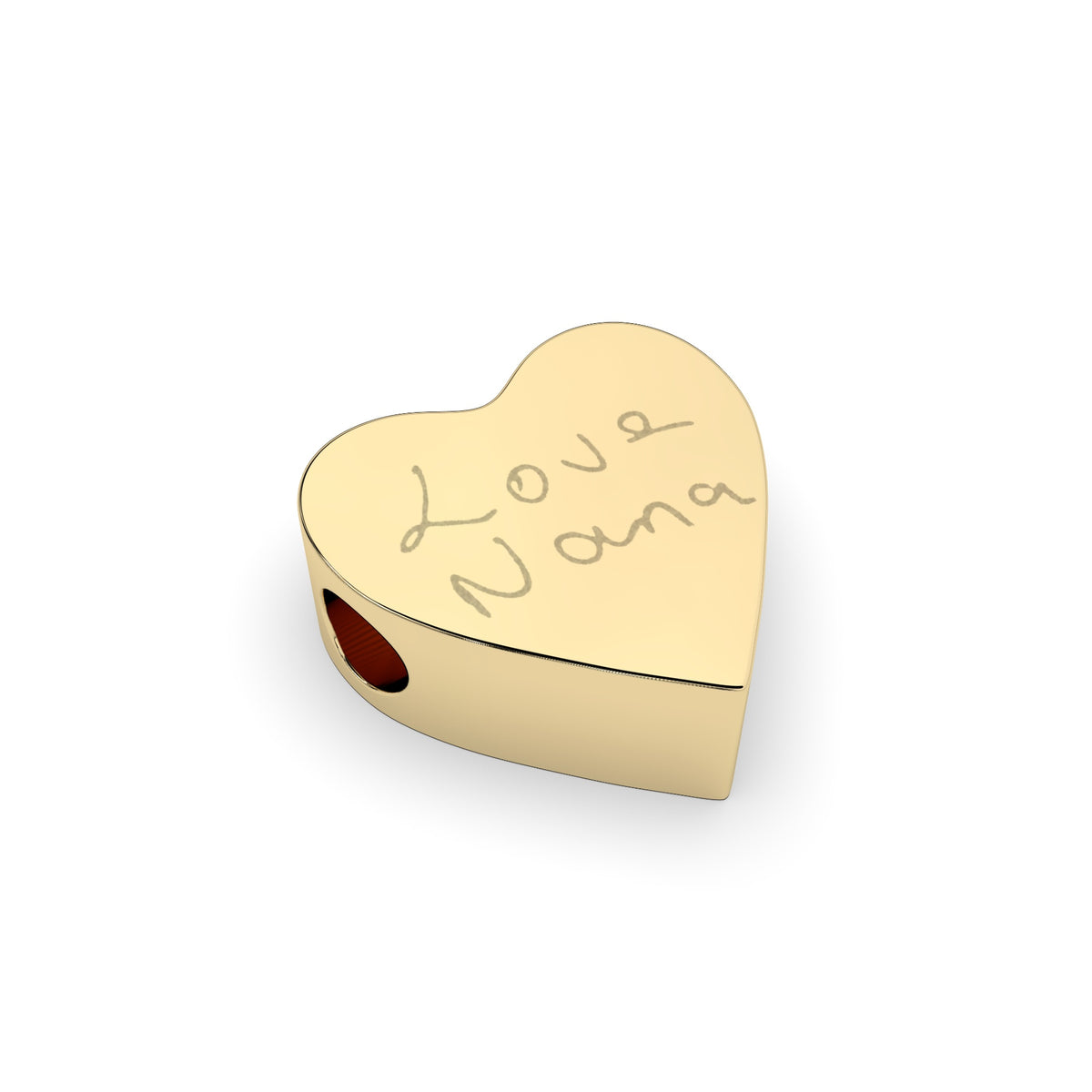 Melissa Handwriting Gold Heart Pandora Charm [engraver]
