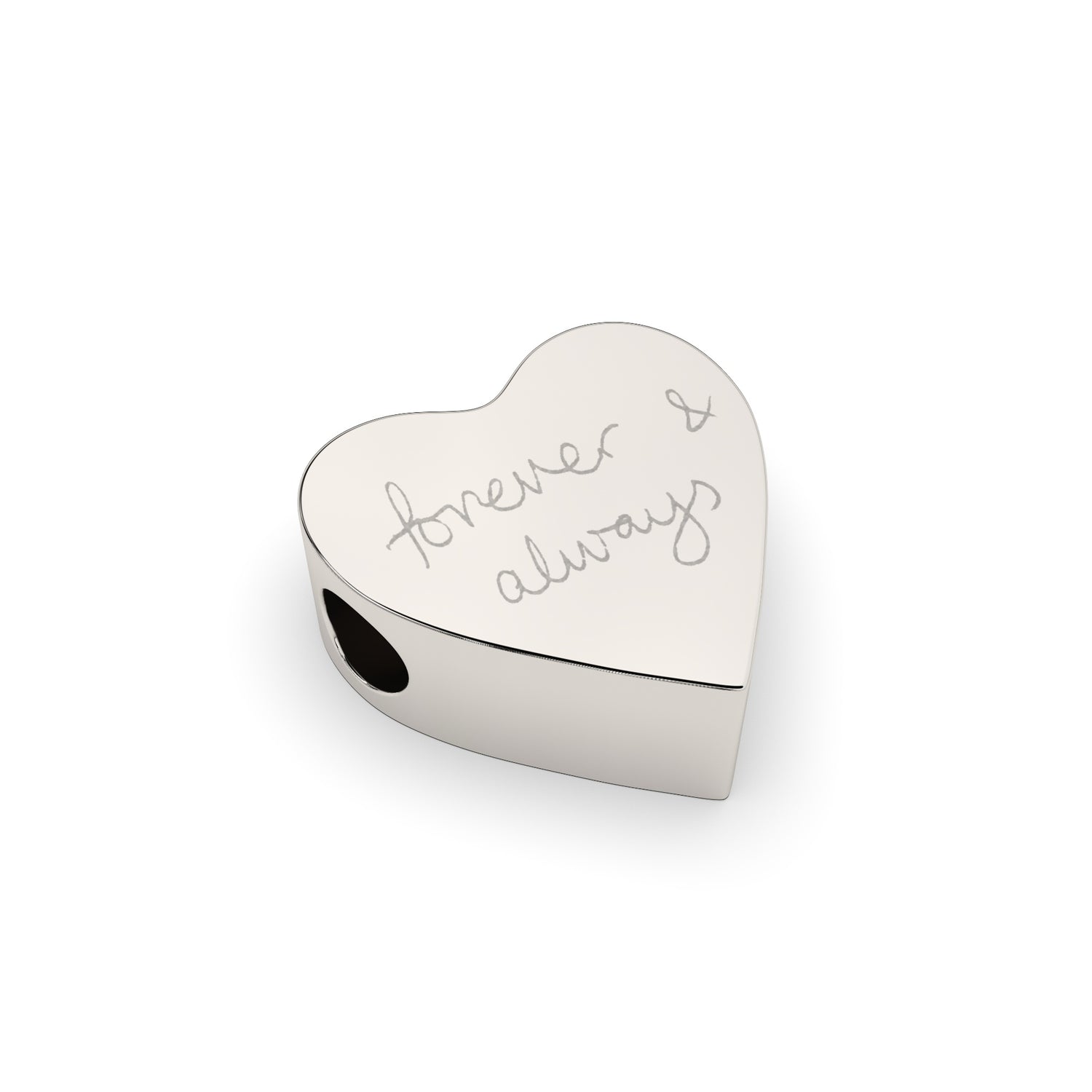 Melissa Handwriting Silver Heart Pandora Charm [engraver]