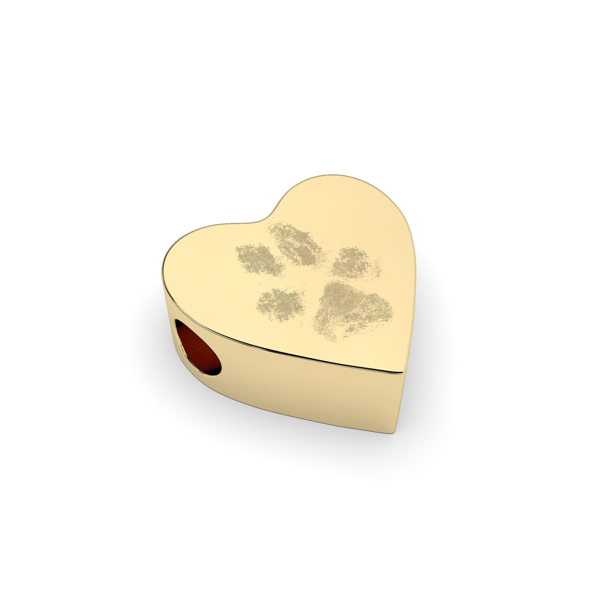 Melissa Paw / Nose Print Gold Heart Pandora Charm [engraver]