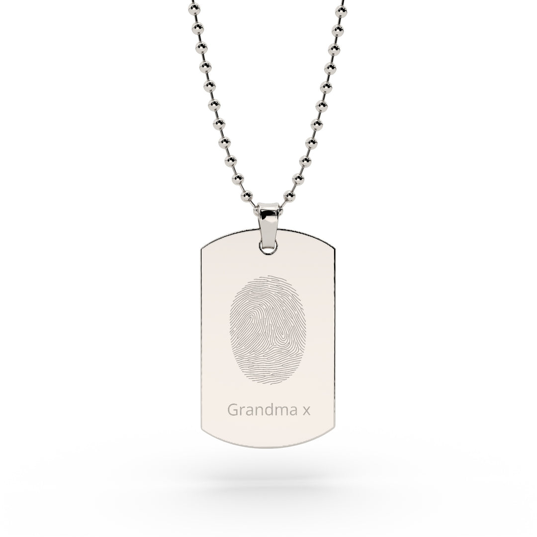 Men's Fingerprint Dog Tag Necklace [engraver]
