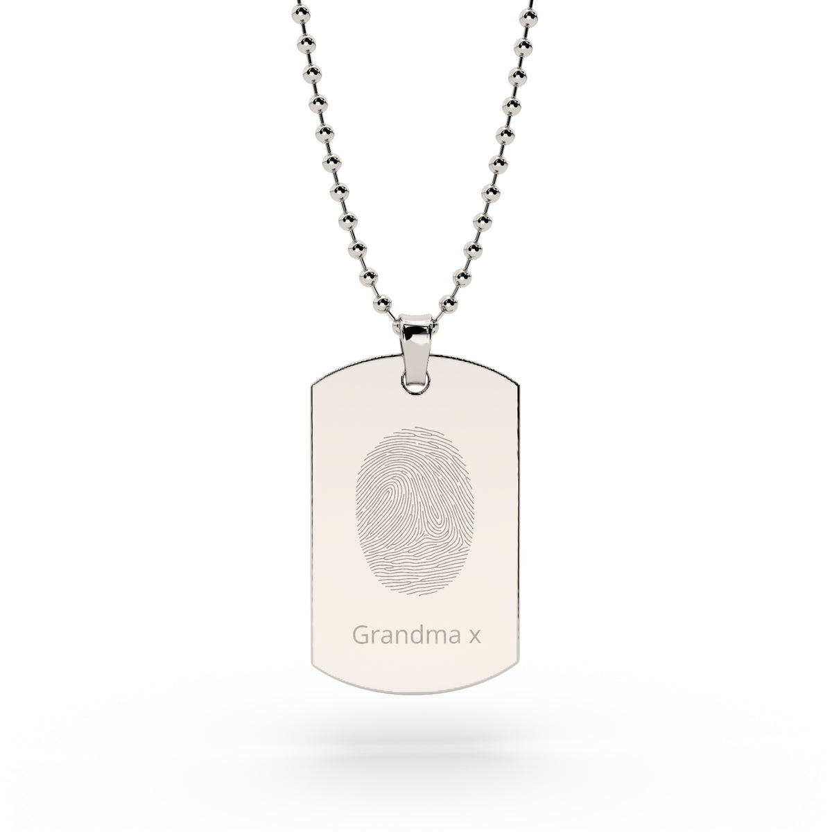 Men's Fingerprint Dog Tag Necklace [engraver]