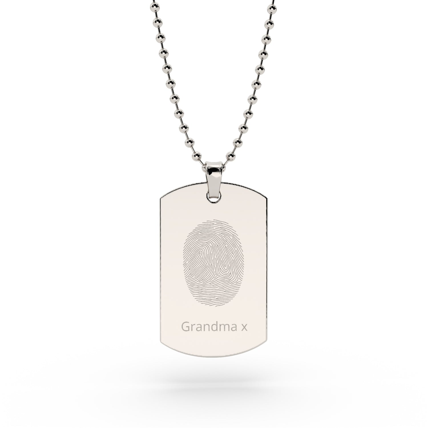 Men's Fingerprint Dog Tag Necklace [engraver]