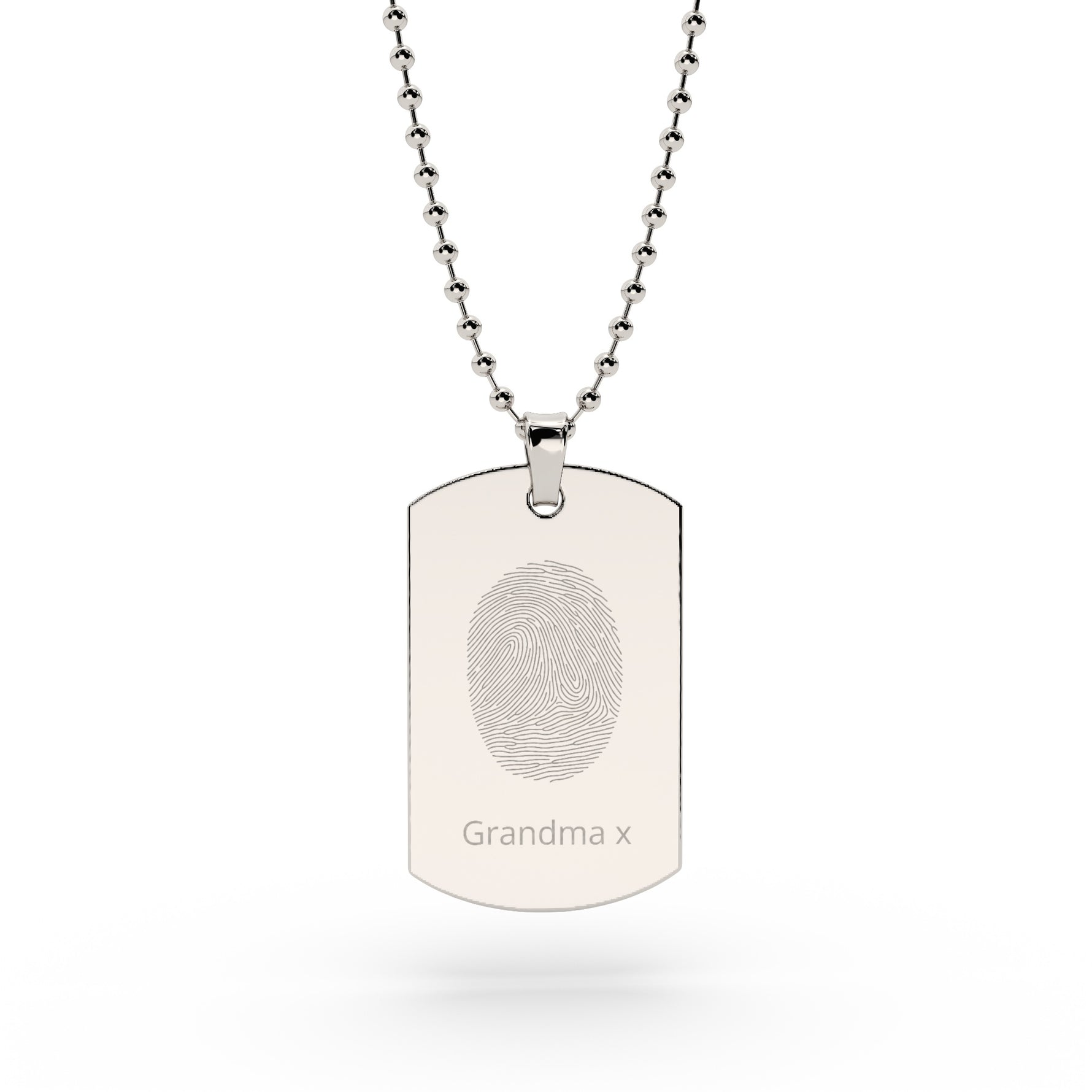 Men's Fingerprint Dog Tag Necklace [engraver]