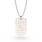 Mens Actual Handwriting Dog Tag Necklace [engraver]