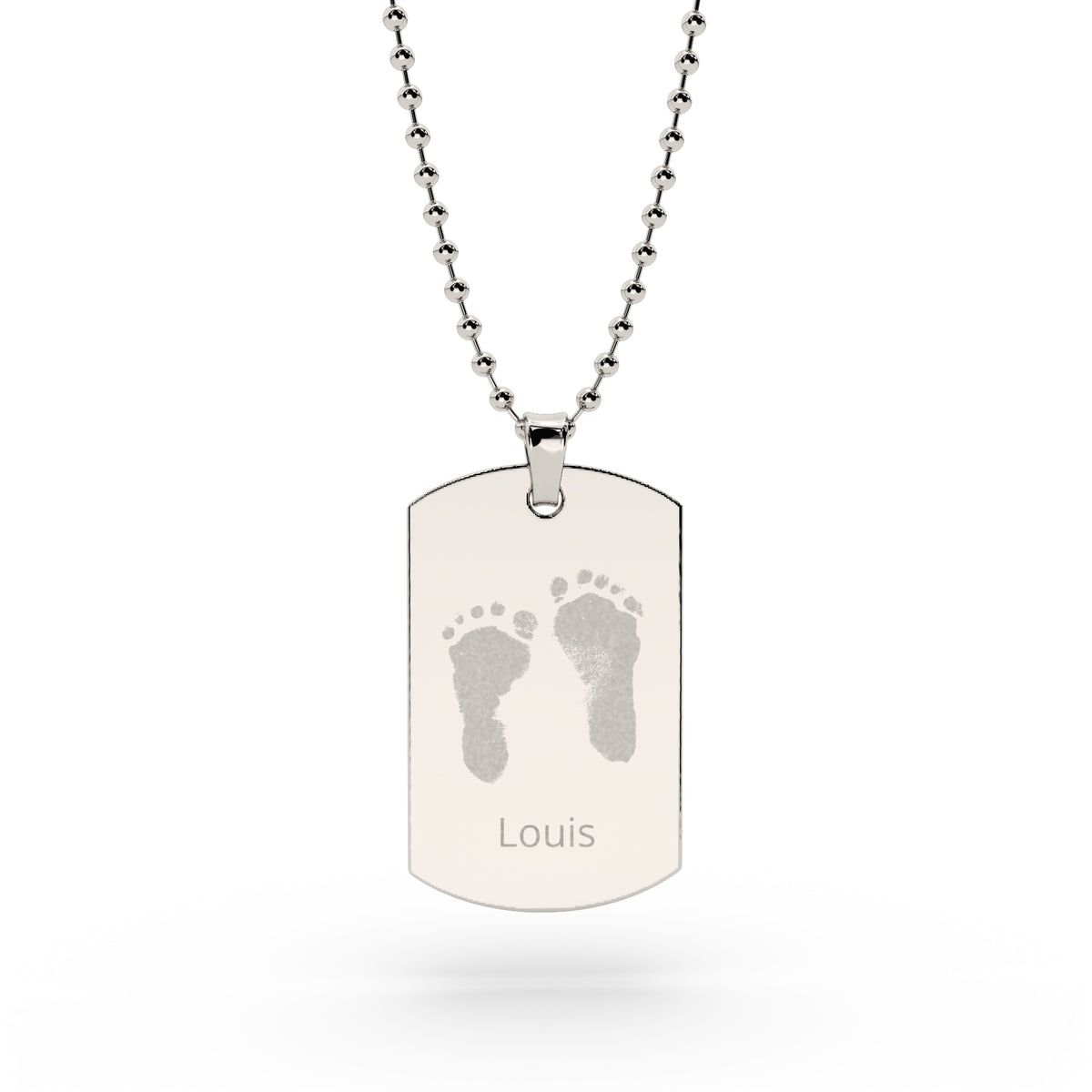 Mens Handprint / Footprint Dog Tag Necklace [engraver]