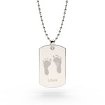 Mens Handprint / Footprint Dog Tag Necklace [engraver]