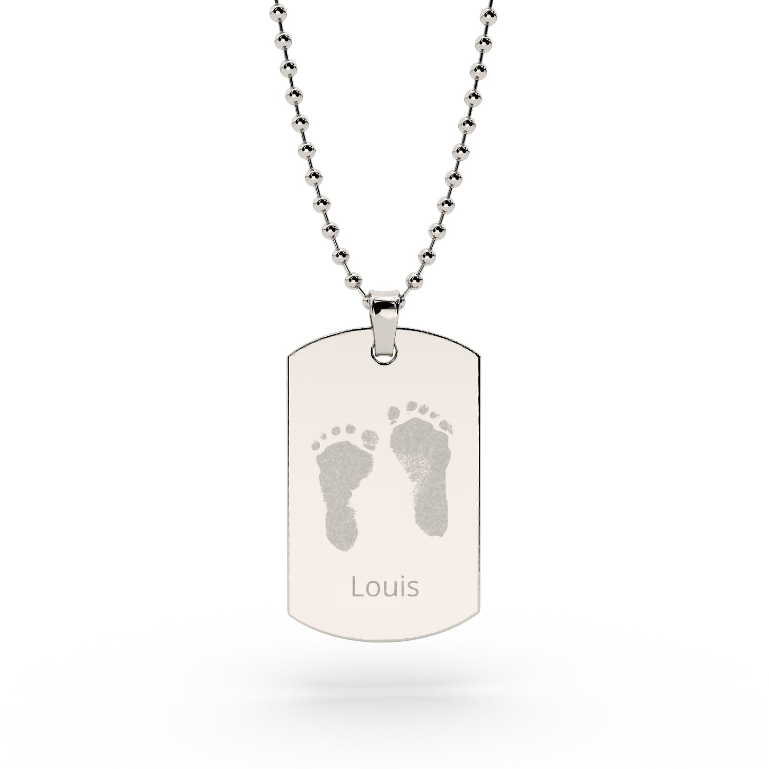 Mens Handprint / Footprint Dog Tag Necklace [engraver]