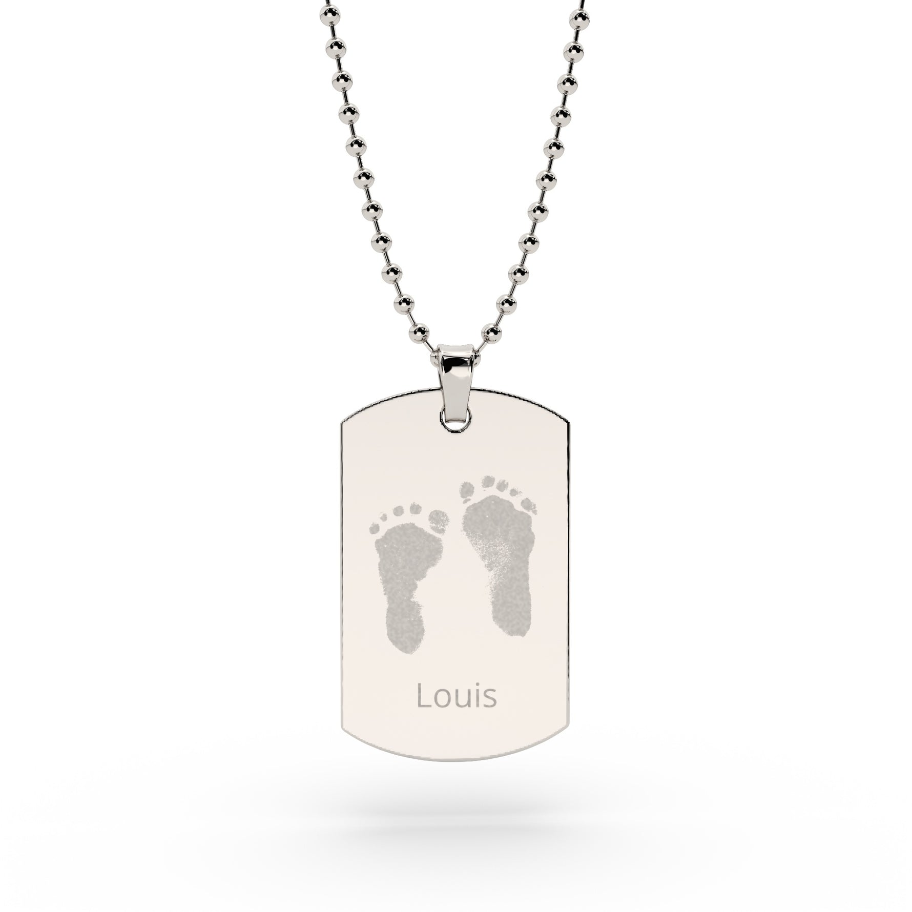 Mens Handprint / Footprint Dog Tag Necklace [engraver]