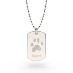 Mens Paw / Nose Print Dog Tag Necklace [engraver]