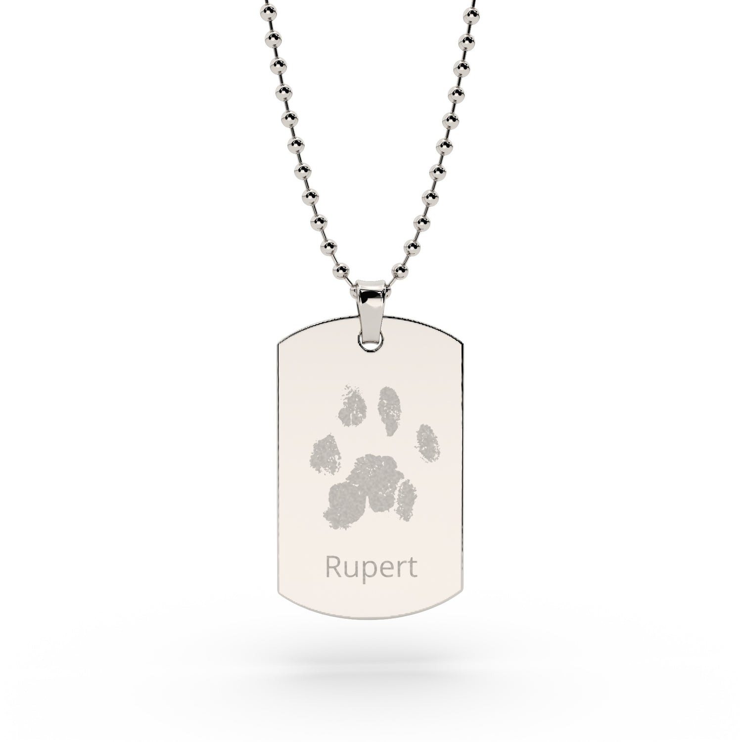 Mens Paw / Nose Print Dog Tag Necklace [engraver]