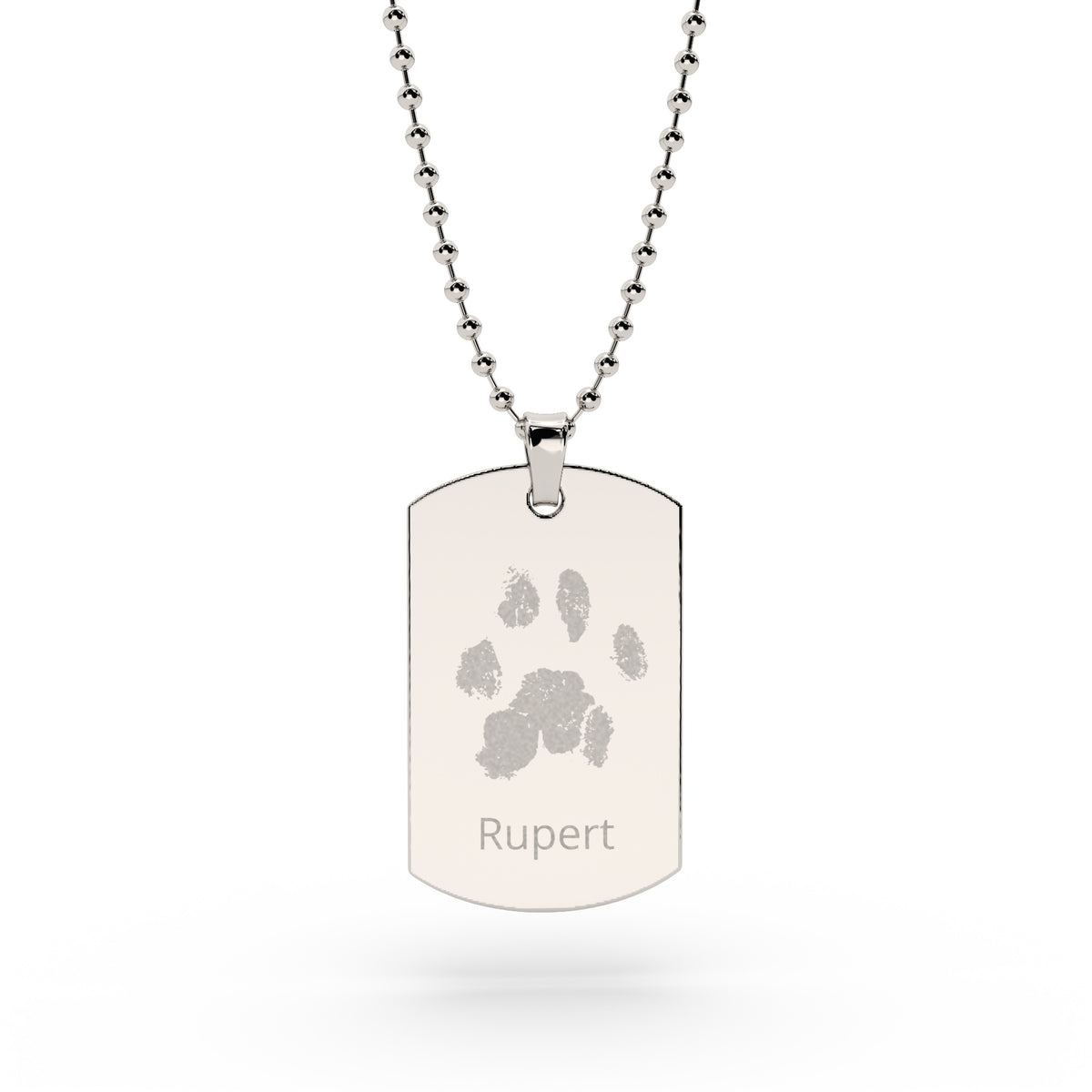 Mens Paw / Nose Print Dog Tag Necklace [engraver]