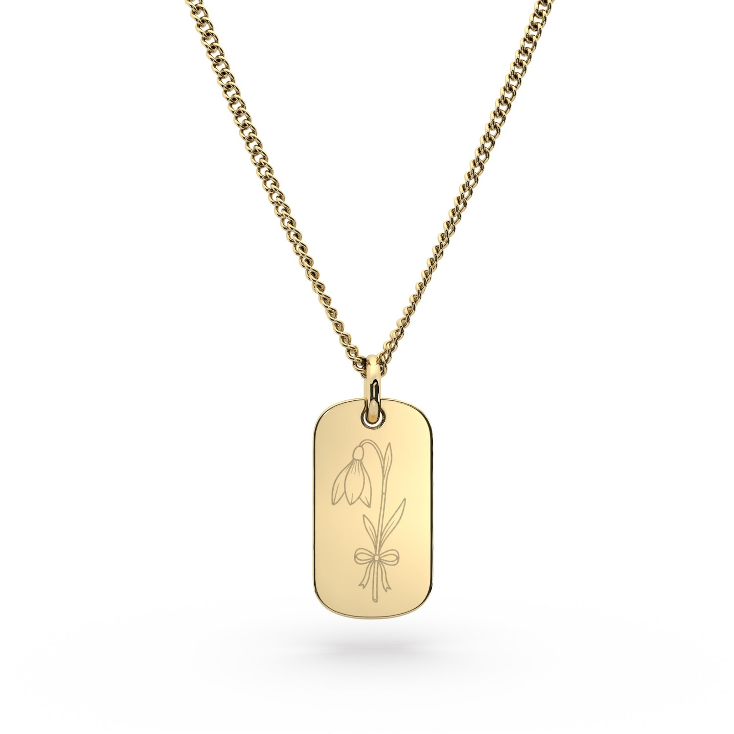 Mini Ella Gold Birth Flower Necklace [engraver]