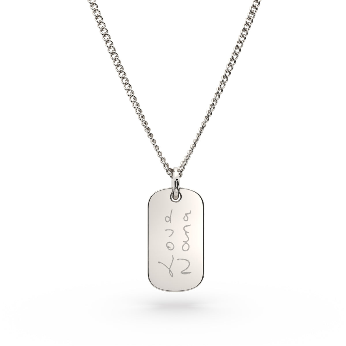 Mini Ella Silver Actual Handwriting Necklace [engraver]