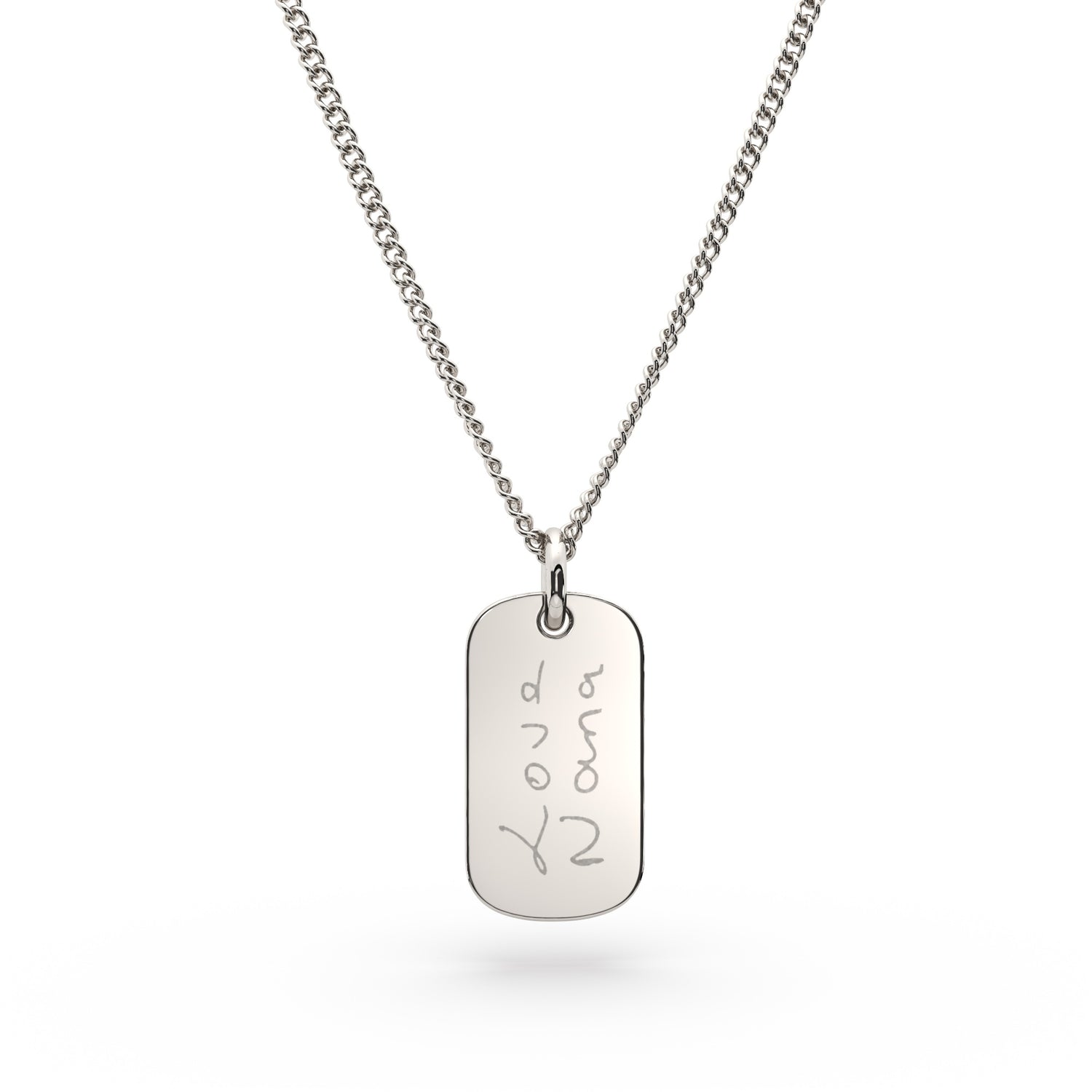 Mini Ella Silver Actual Handwriting Necklace [engraver]