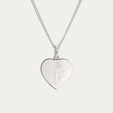Molly Heart Birth Flower Necklace