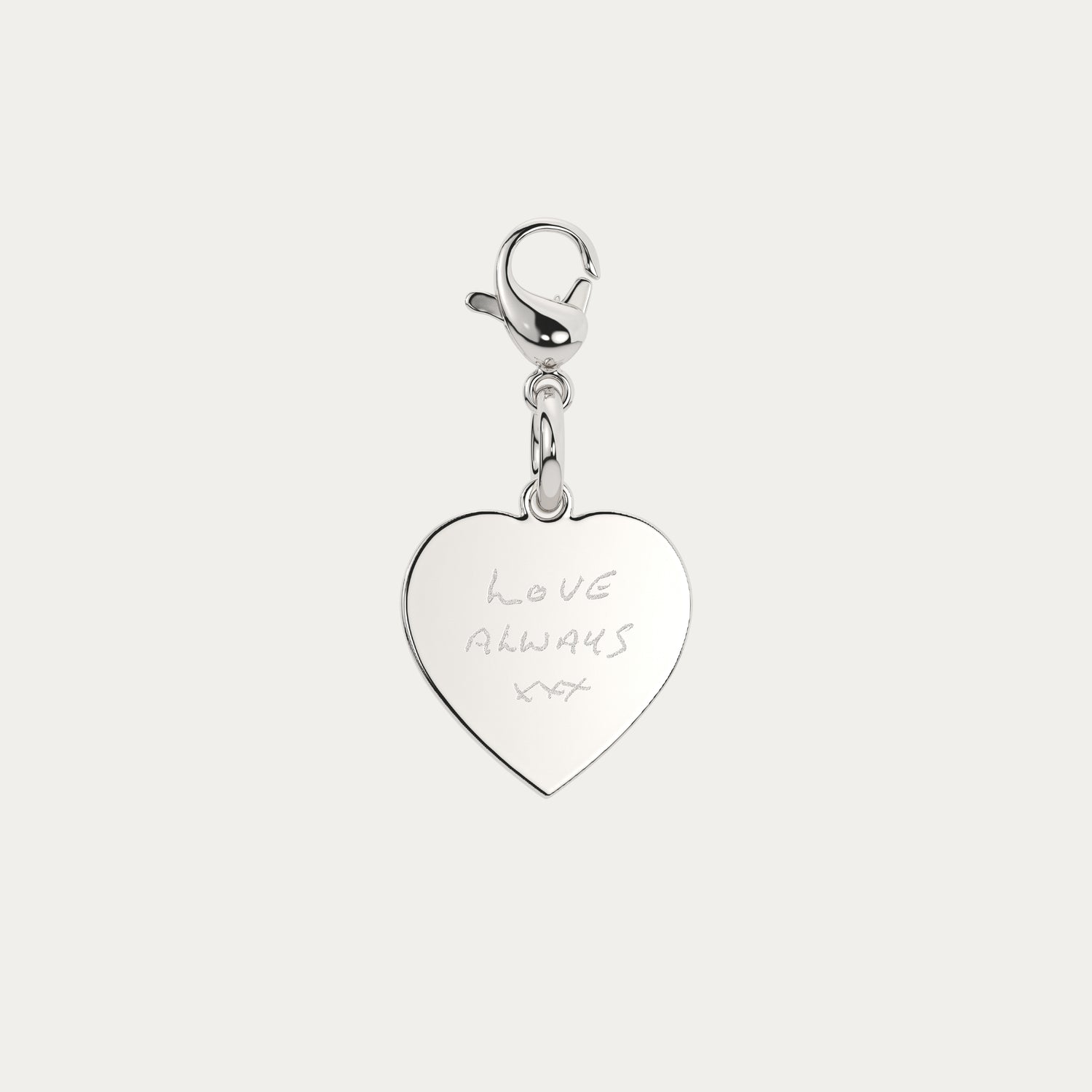 Molly Actual Handwriting Silver Heart Charm