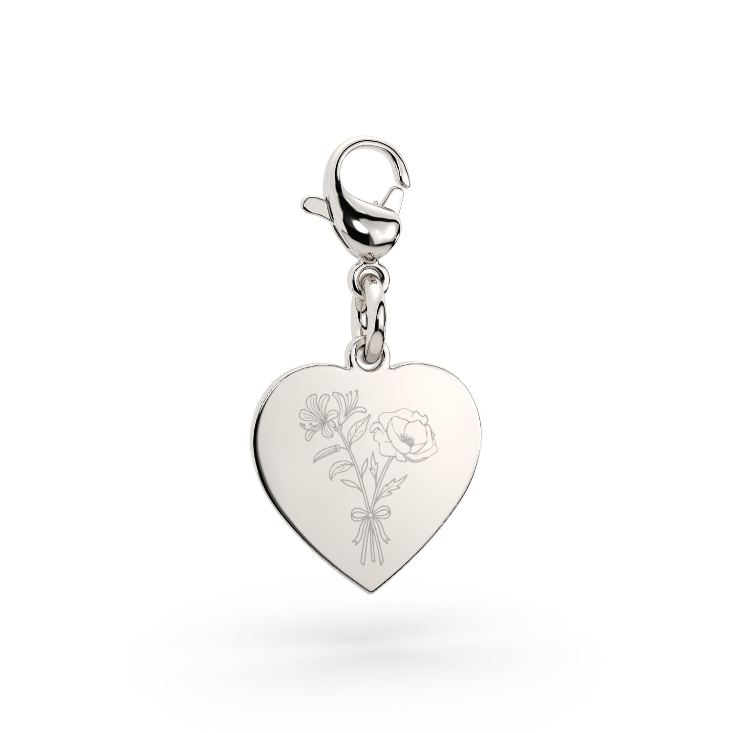 Molly Heart Birth Flower Charm [engraver]