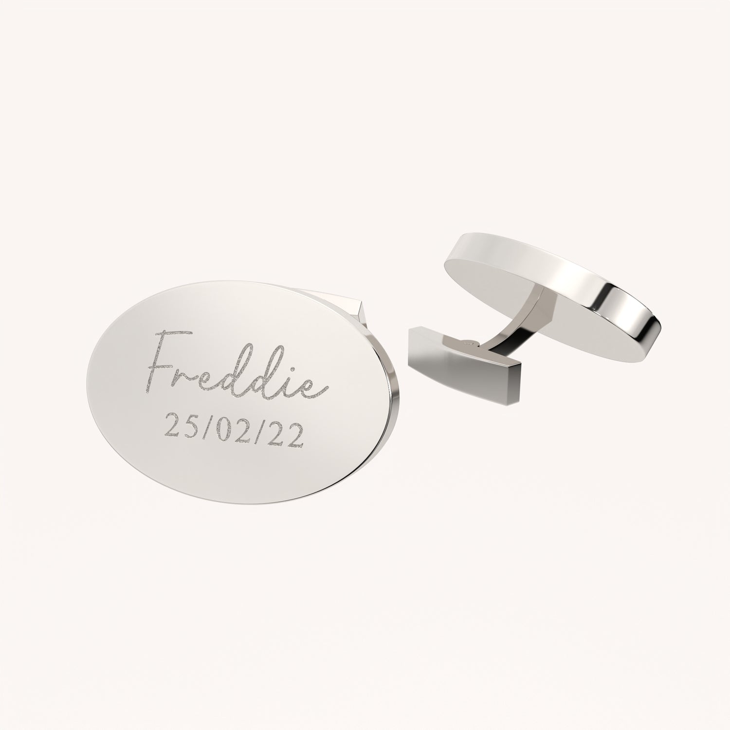 Oval Children's Name / Date Cufflinks
