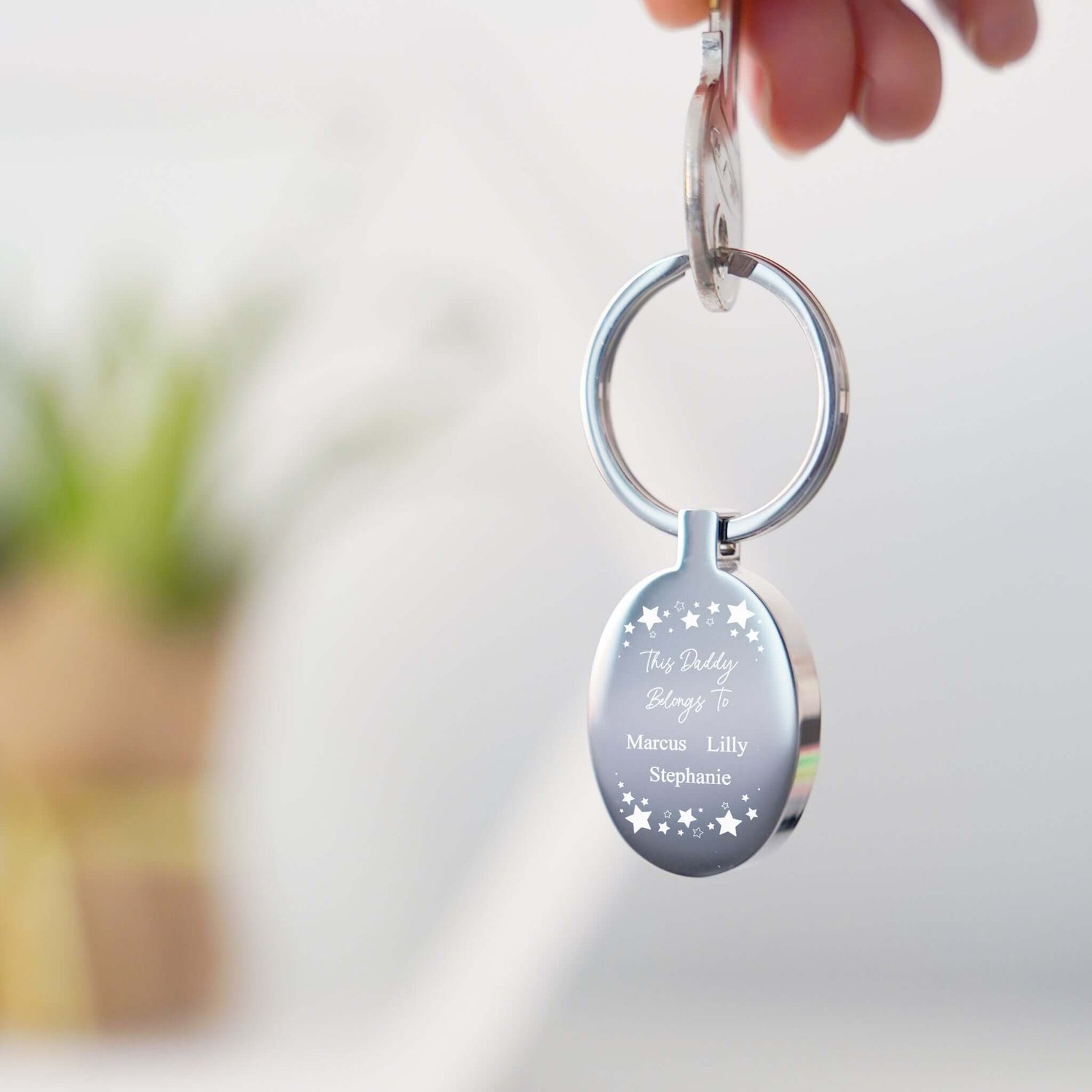 This Daddy Belongs To... Oval Keepsake Keyring