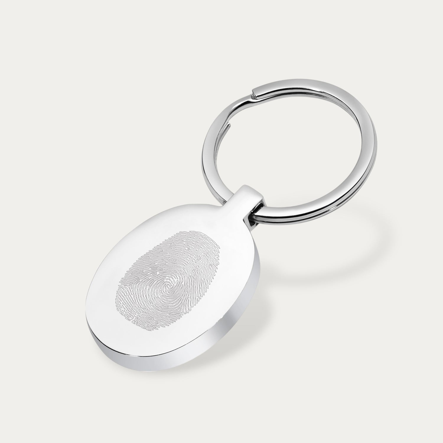 Oval Fingerprint Keepsake Keyring