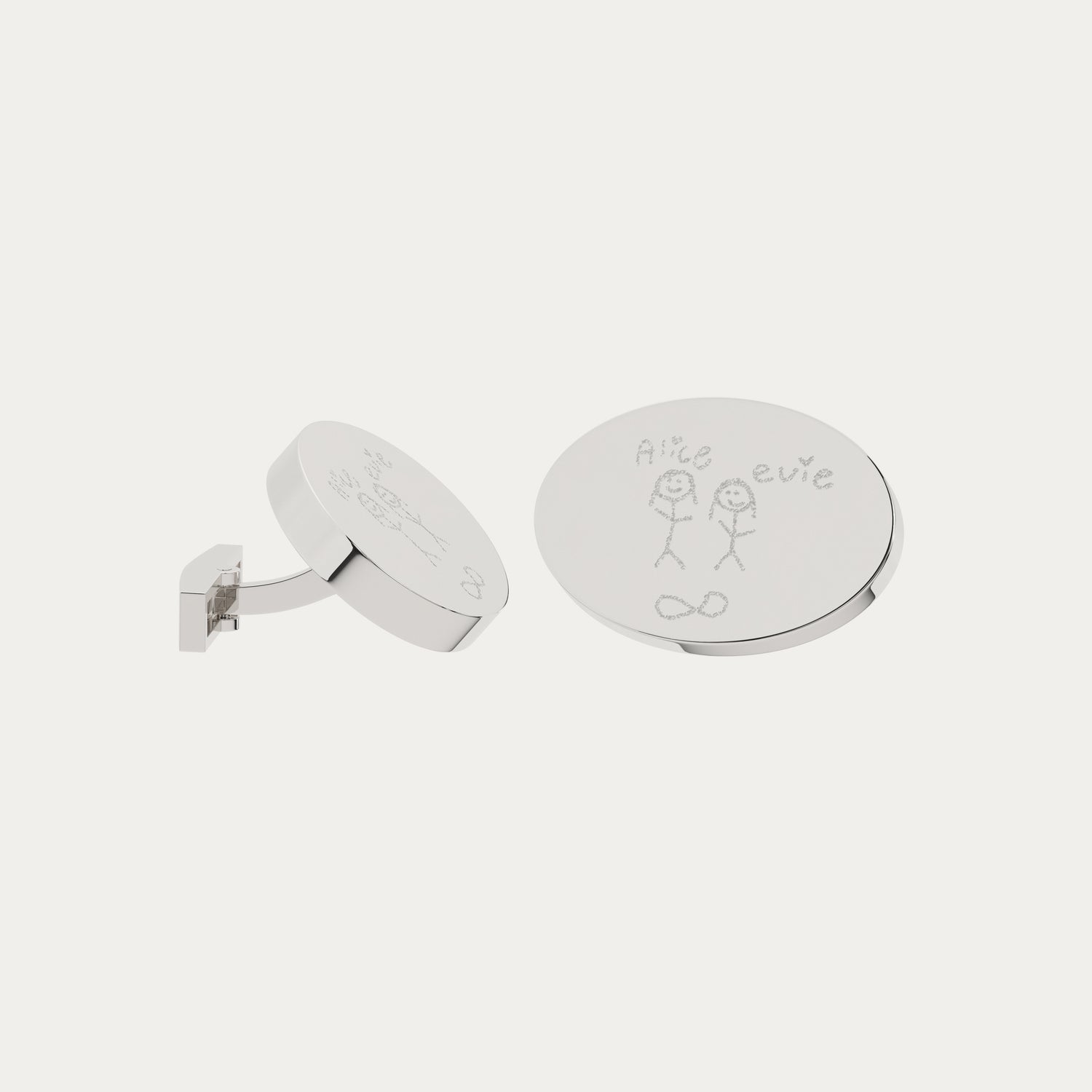 Oval Child's Drawing Cufflinks
