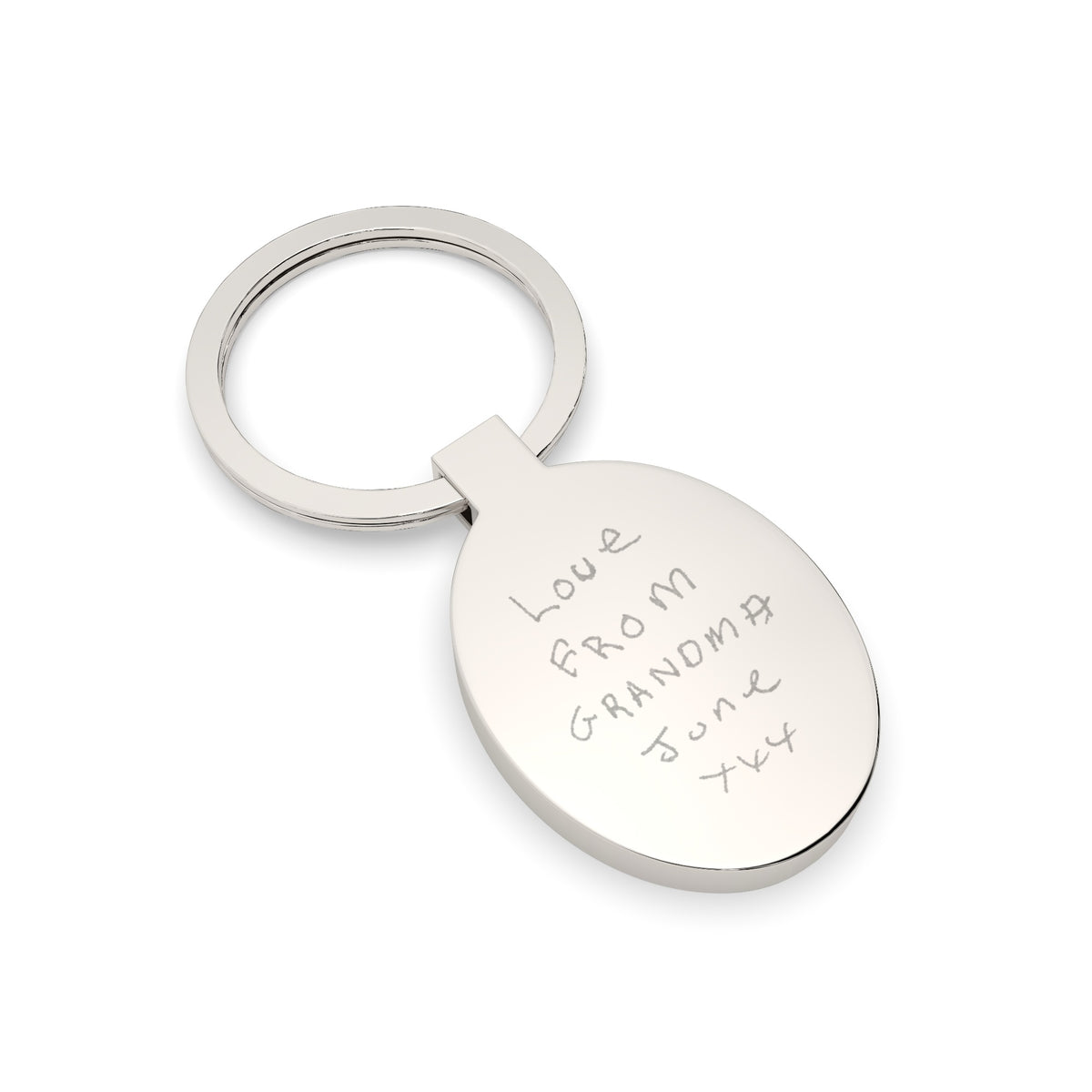 Oval Actual Handwriting Keepsake Keyring [engraver]