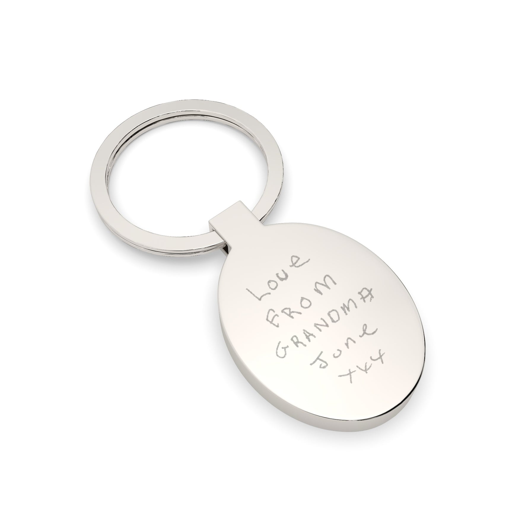 Oval Actual Handwriting Keepsake Keyring [engraver]