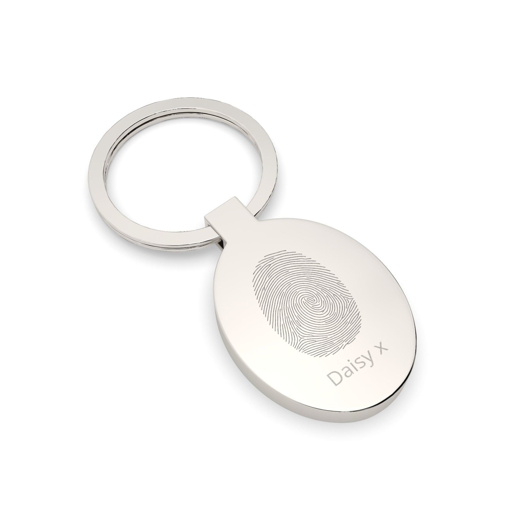Oval Fingerprint Keepsake Keyring [engraver]