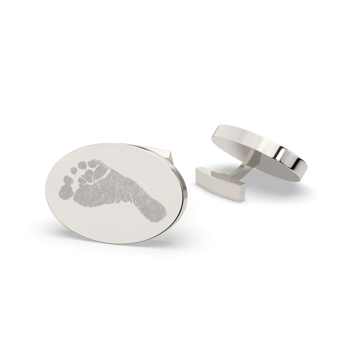 Oval Handprint / Footprint Cufflinks [engraver]