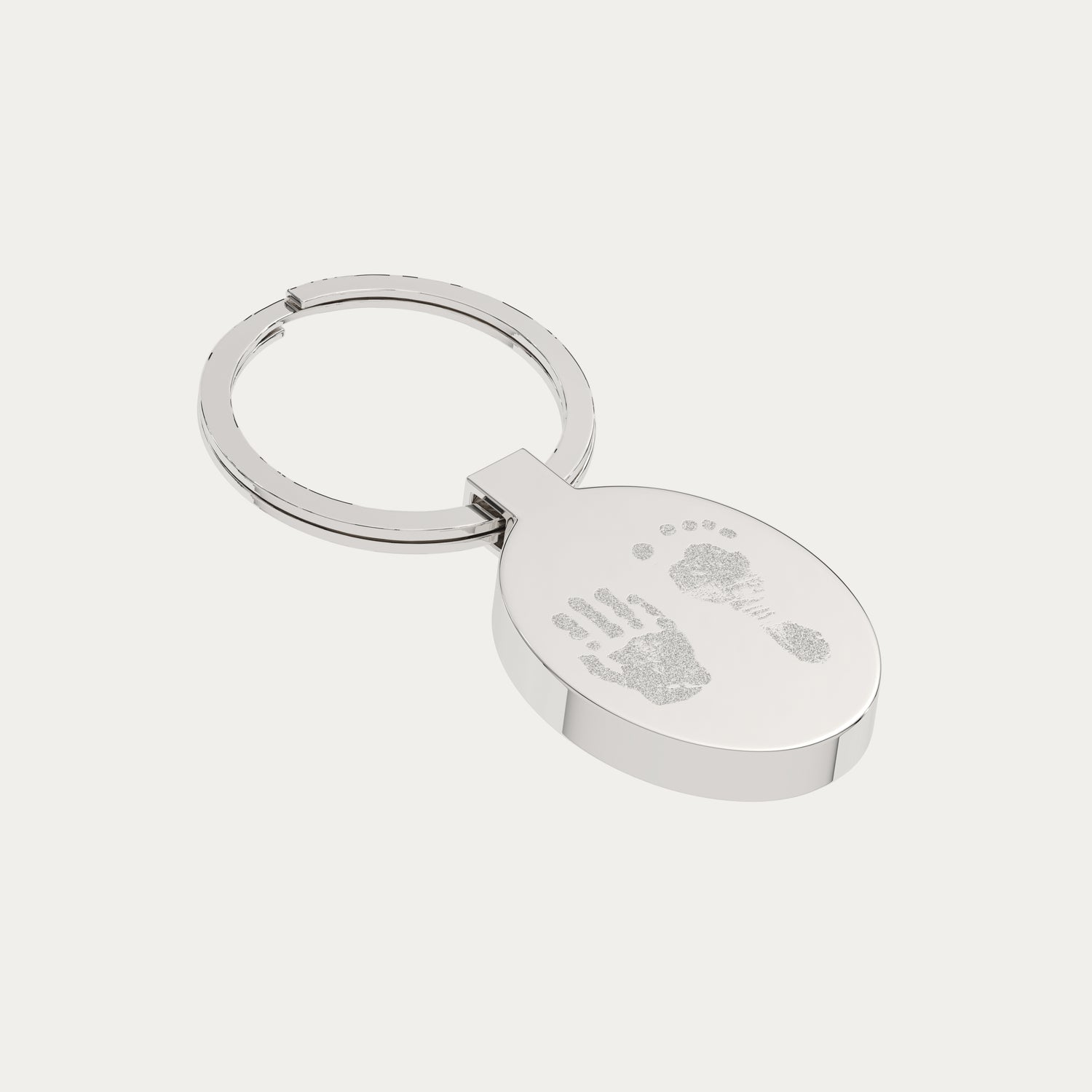 Oval Handprint / Footprint Keepsake Keyring
