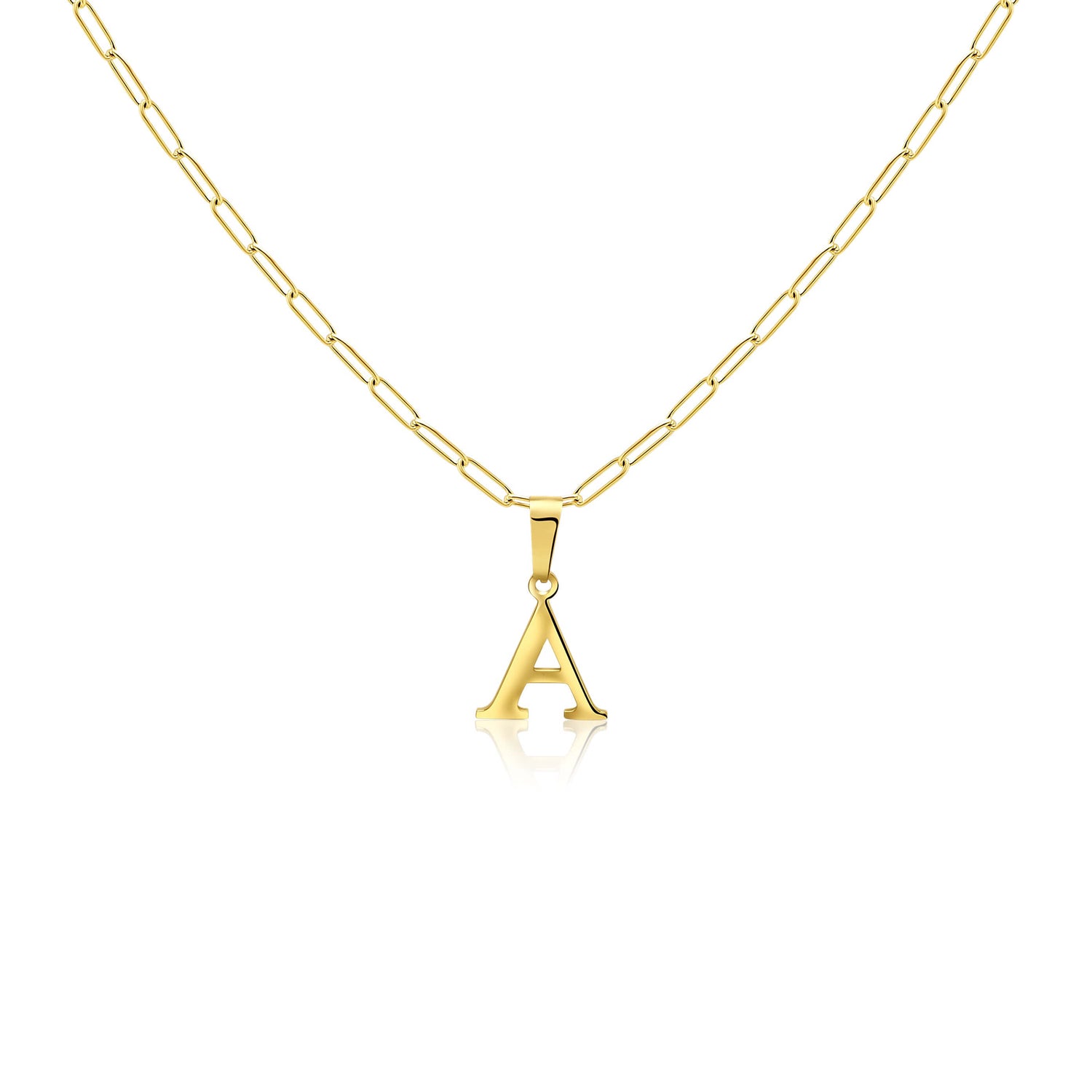 Roman Initial Paperclip Necklace