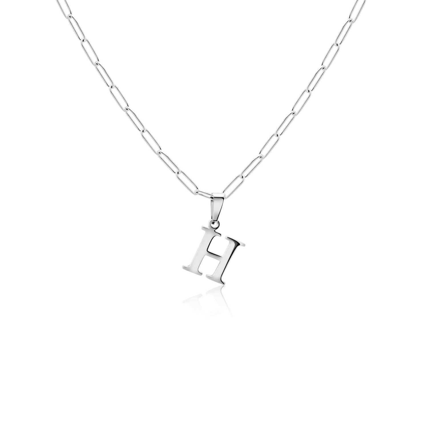 Roman Initial Paperclip Necklace