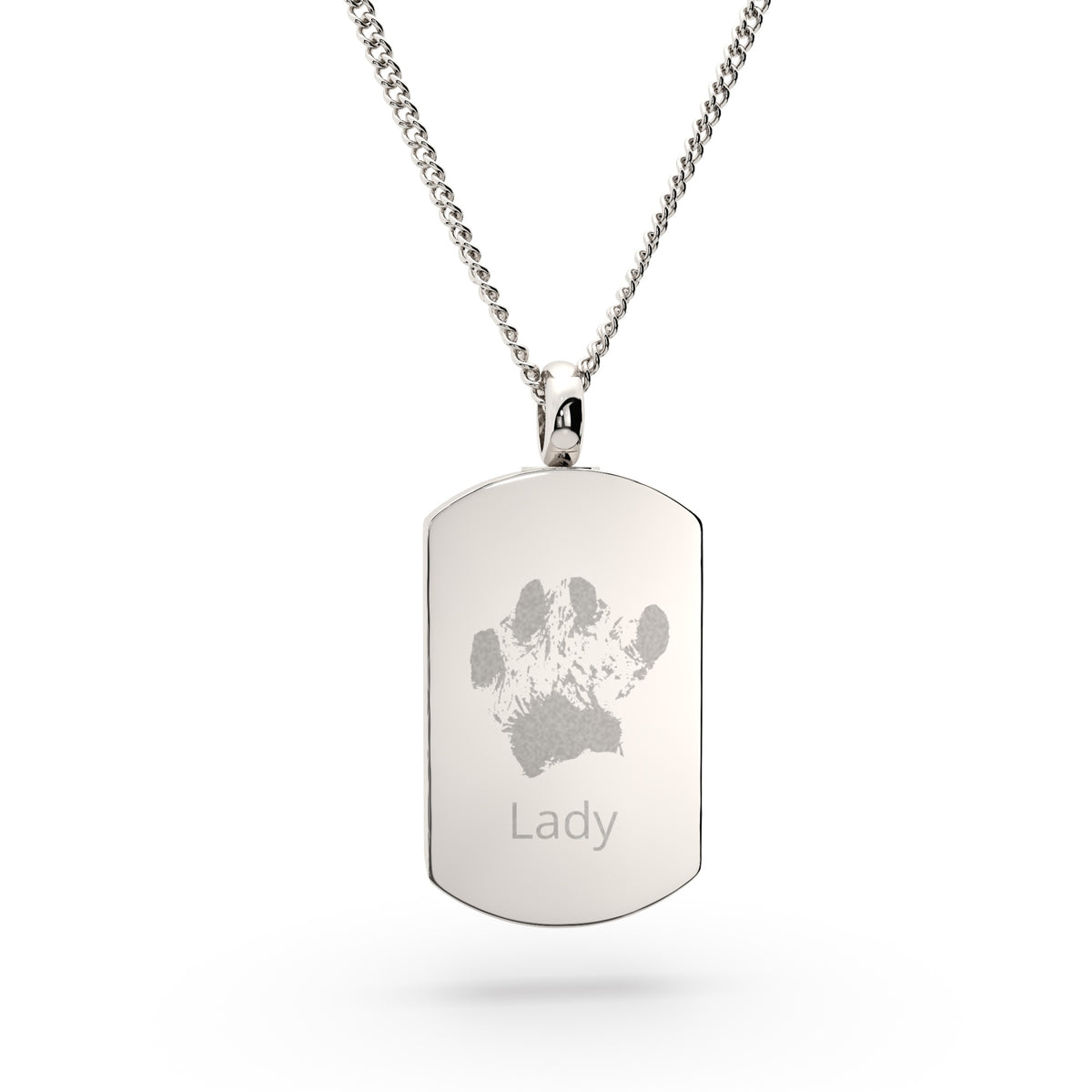 Paw / Nose Print Dog Tag Cremation Urn Necklace [engraver]