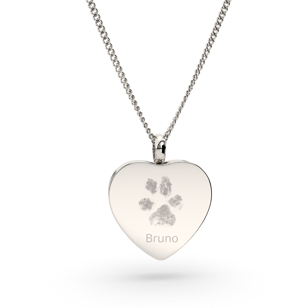 Paw / Nose Print Heart Cremation Urn Necklace [engraver]