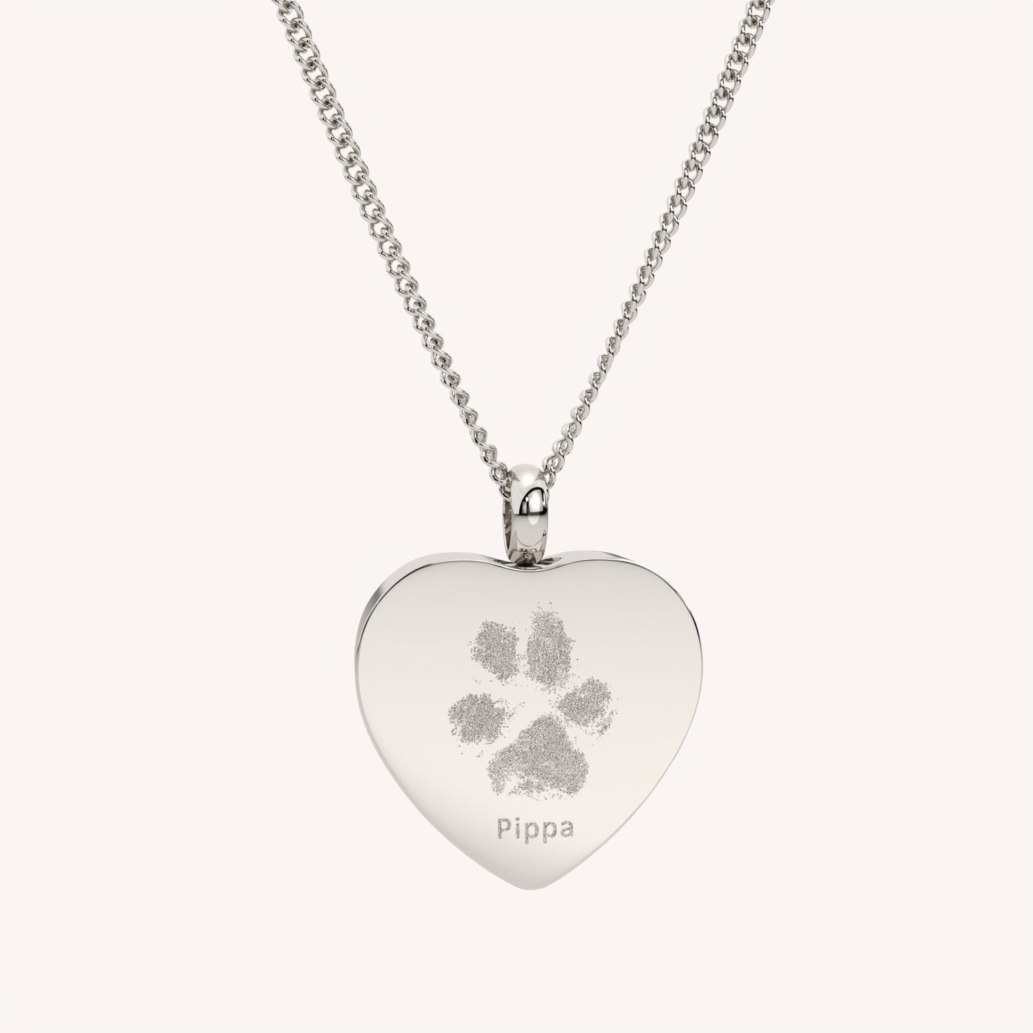 Paw / Nose Print Heart Cremation Urn Necklace