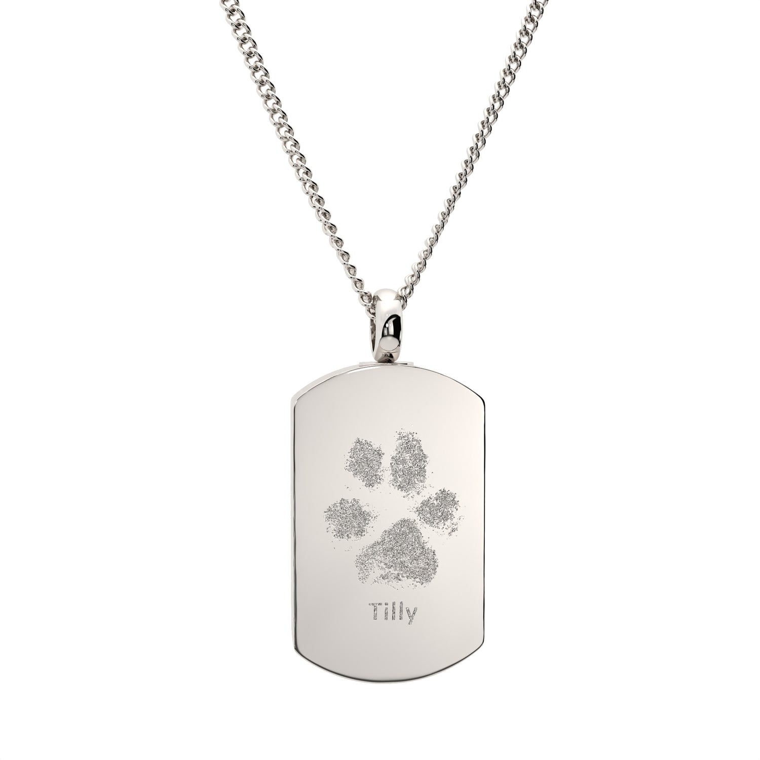 Paw / Nose Print Dog Tag Cremation Urn Necklace