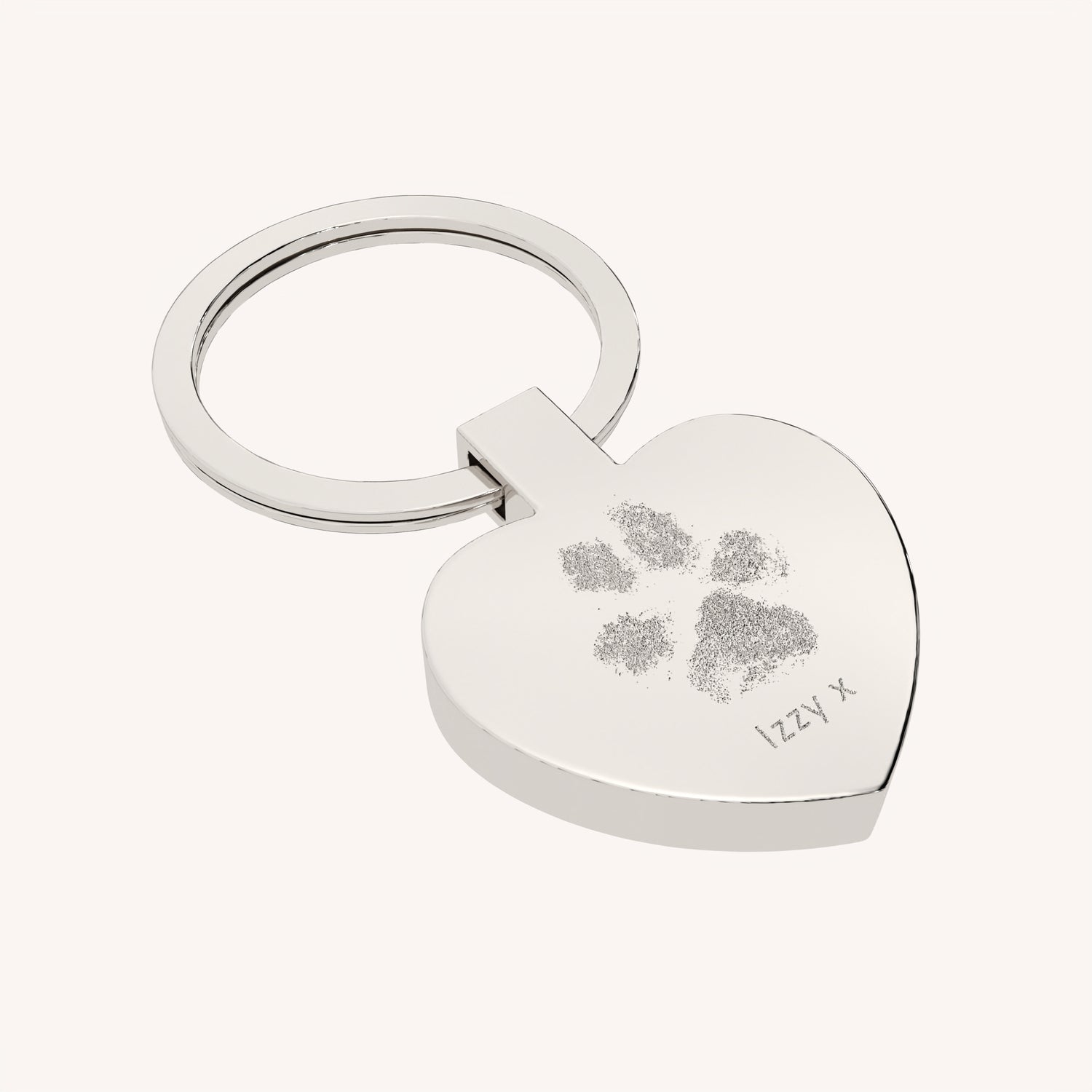Heart Shaped Paw / Nose Print Keyring